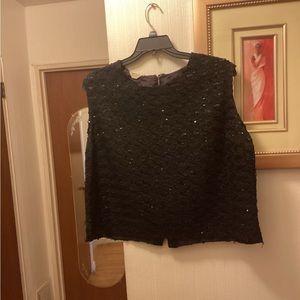 CAPRI ORIGINAL BLACK SEQUENCE SLEEVELESS BLOUSE $17.